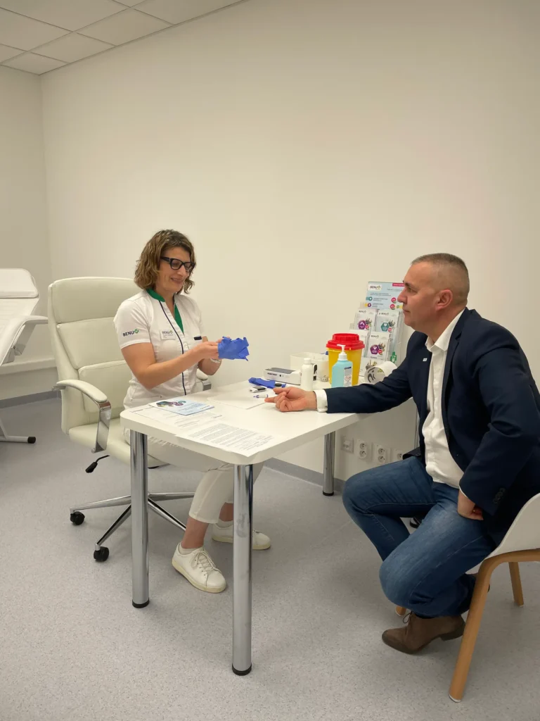 Fotografia z BENU Clinic vyšetrenia.